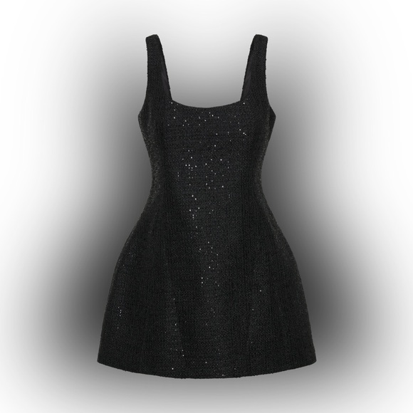 MESHKI Tweed sparkle Black Sleeveless Dress - Picture 2 of 4